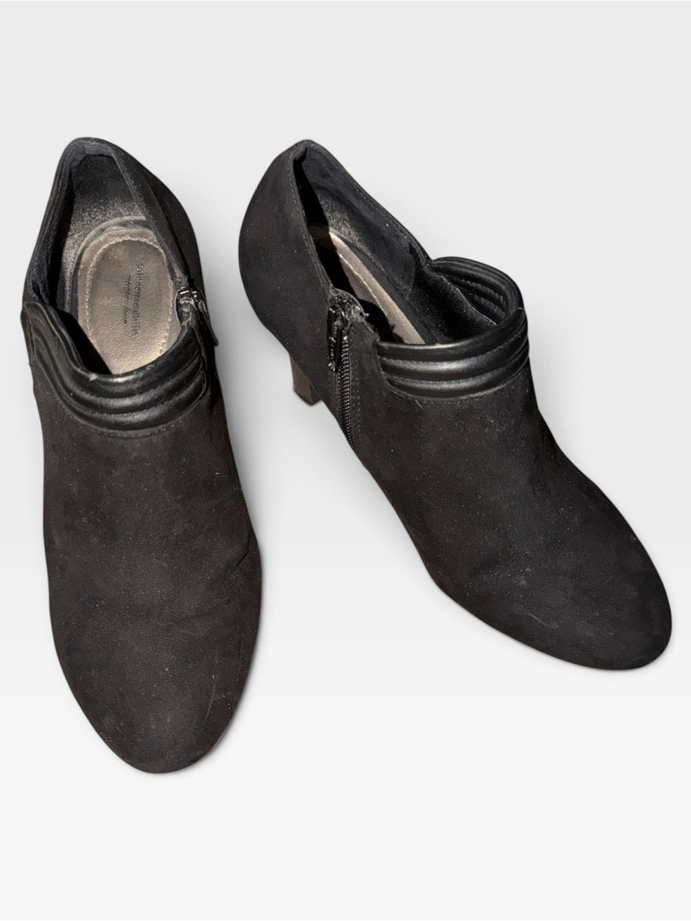 Sole Senseablity Black Ankle Booties - Classic Suede Finish